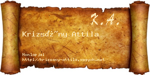 Krizsány Attila névjegykártya