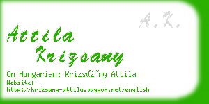 attila krizsany business card